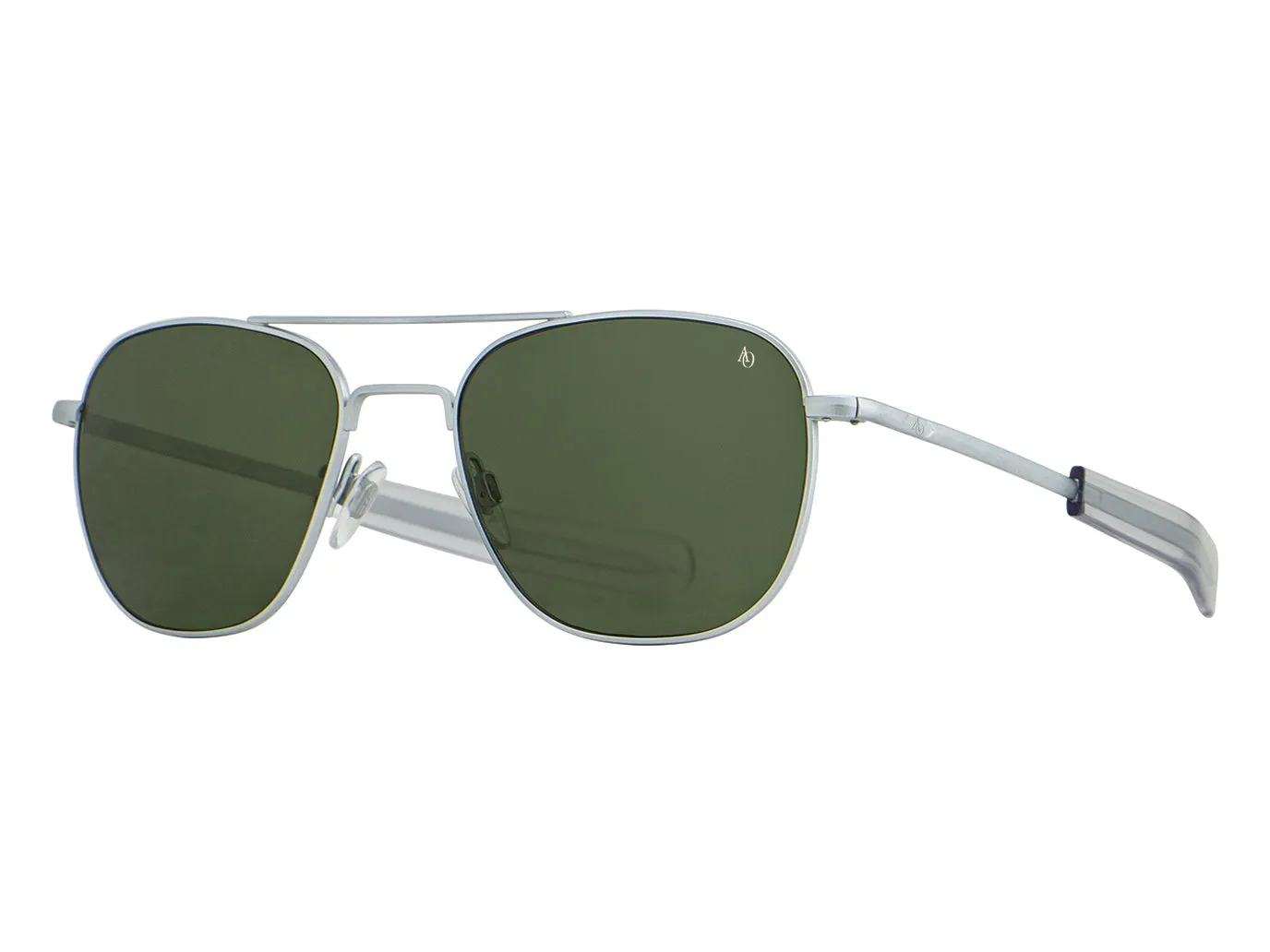 Original Pilot Matte Silver Green Glass Lens