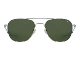 Original Pilot Matte Silver Green Glass Lens