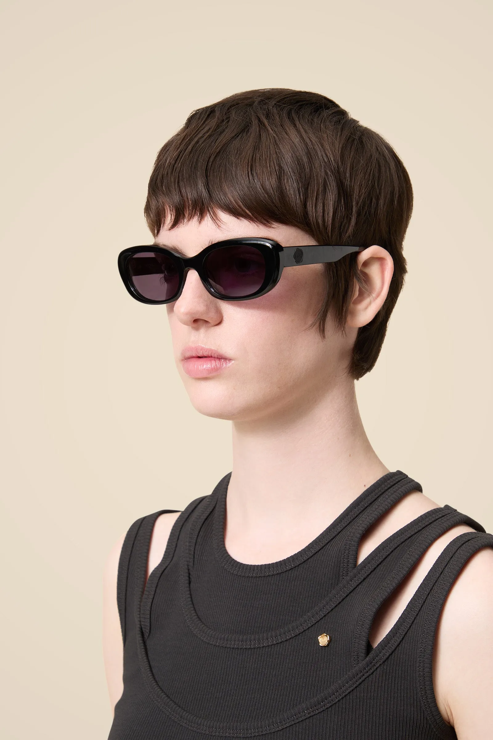 OVAL ACETATE SUNGLASSES