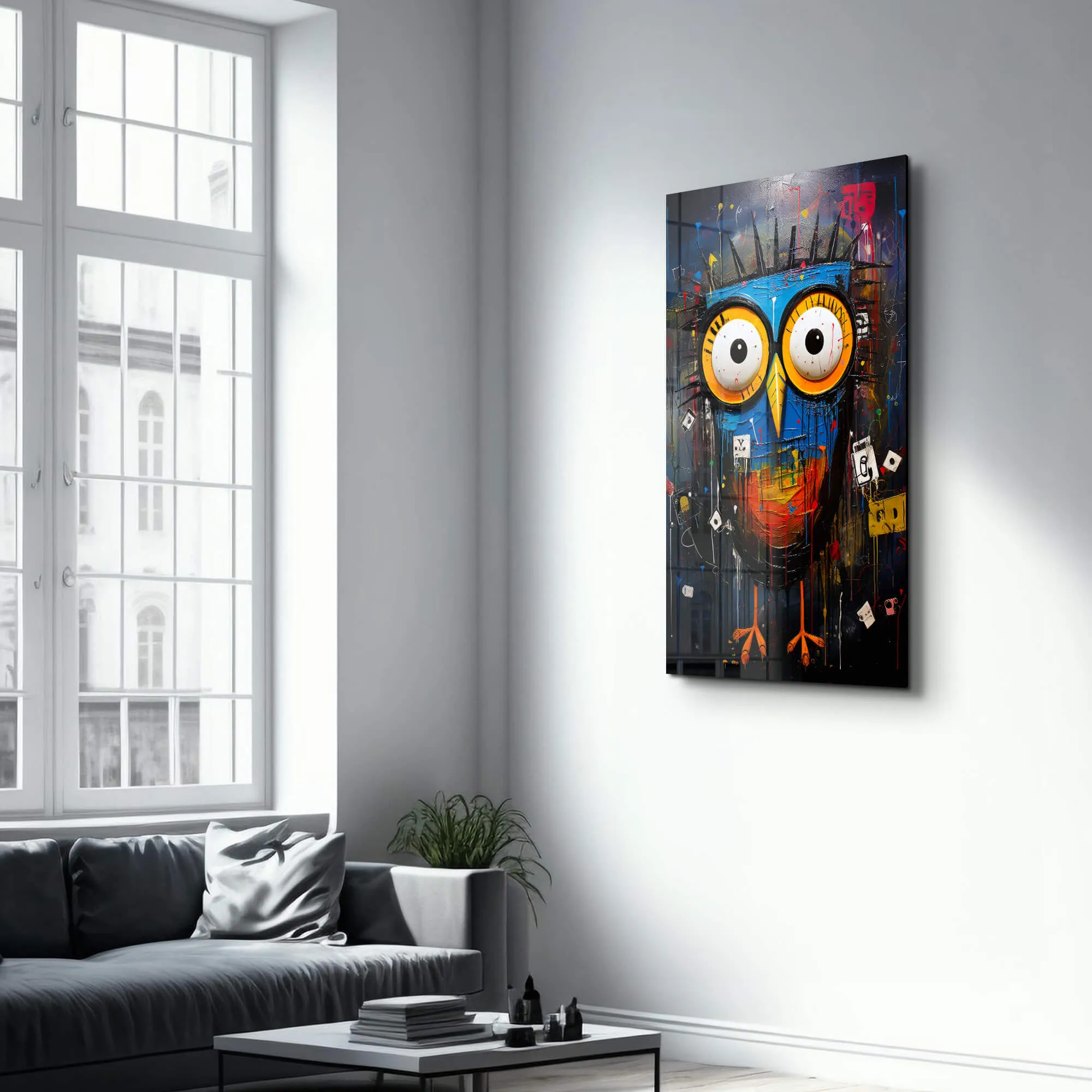 Owl Portrait | Glass Wall Art