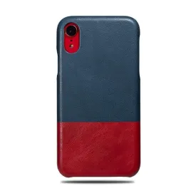 Peacock Blue & Crimson Red iPhone XR Leather Case