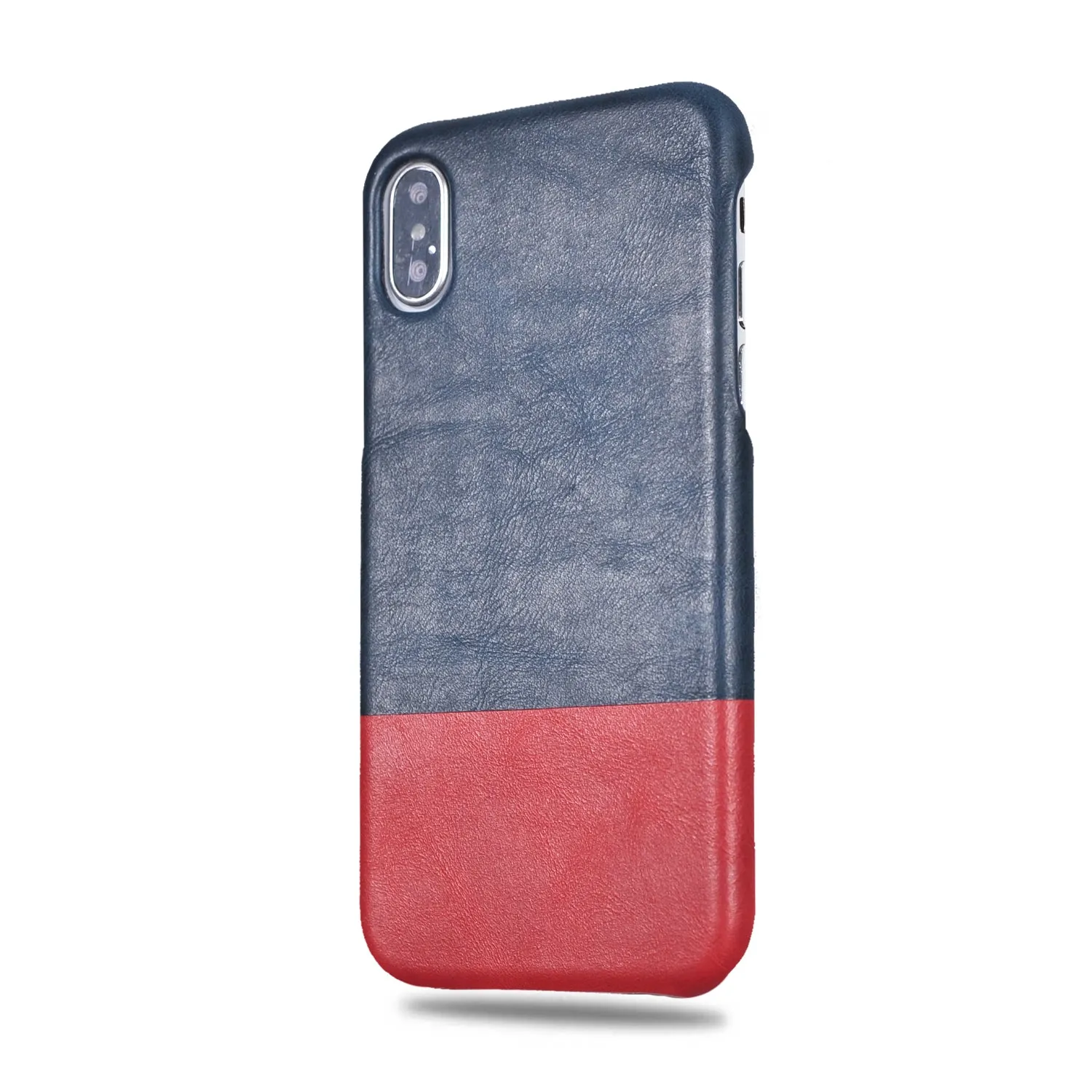 Peacock Blue & Crimson Red iPhone Xs Max Leather Case