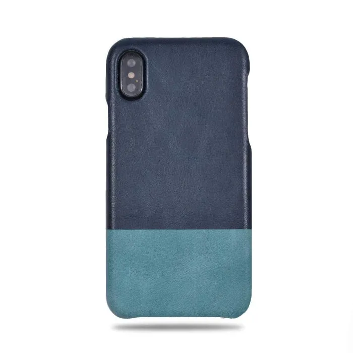 Peacock Blue & Ocean Blue iPhone Xs / iPhone X Leather Case