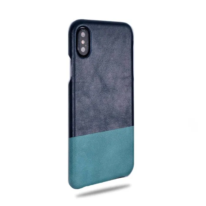 Peacock Blue & Ocean Blue iPhone Xs / iPhone X Leather Case