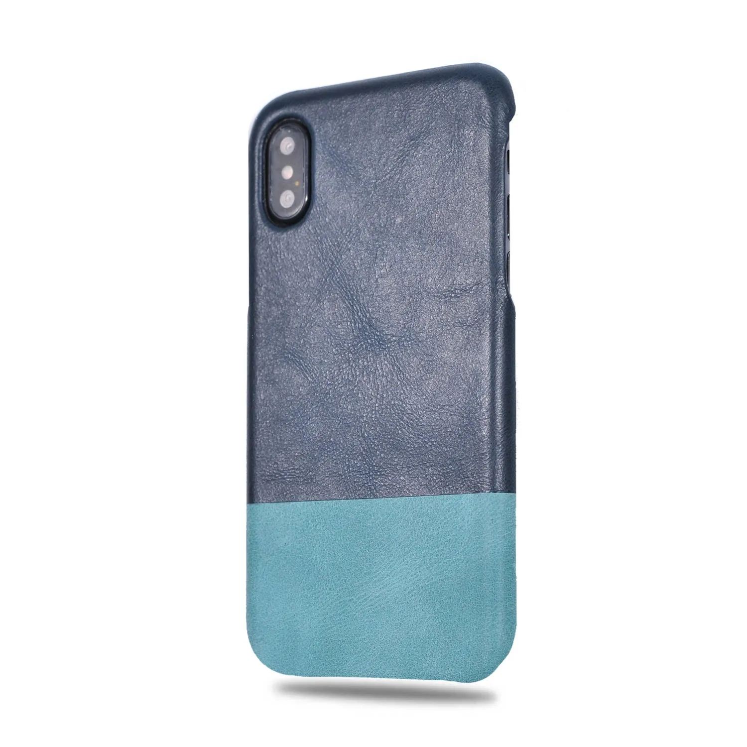 Peacock Blue & Ocean Blue iPhone Xs Max Leather Case