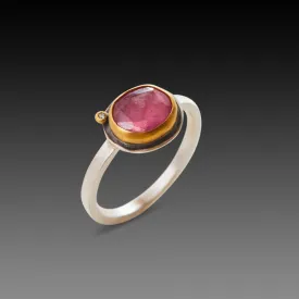 Pink Tourmaline Ring with Diamond