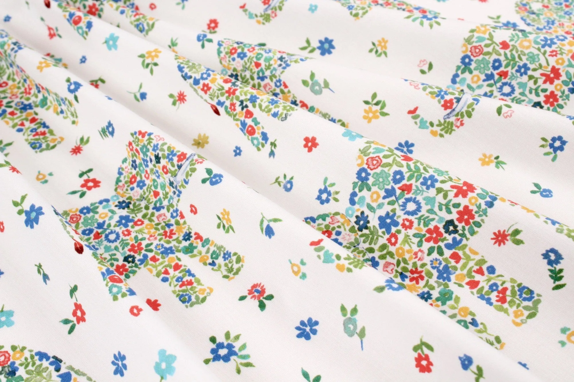 Printed Cotton Satin - Flowers and Elephants