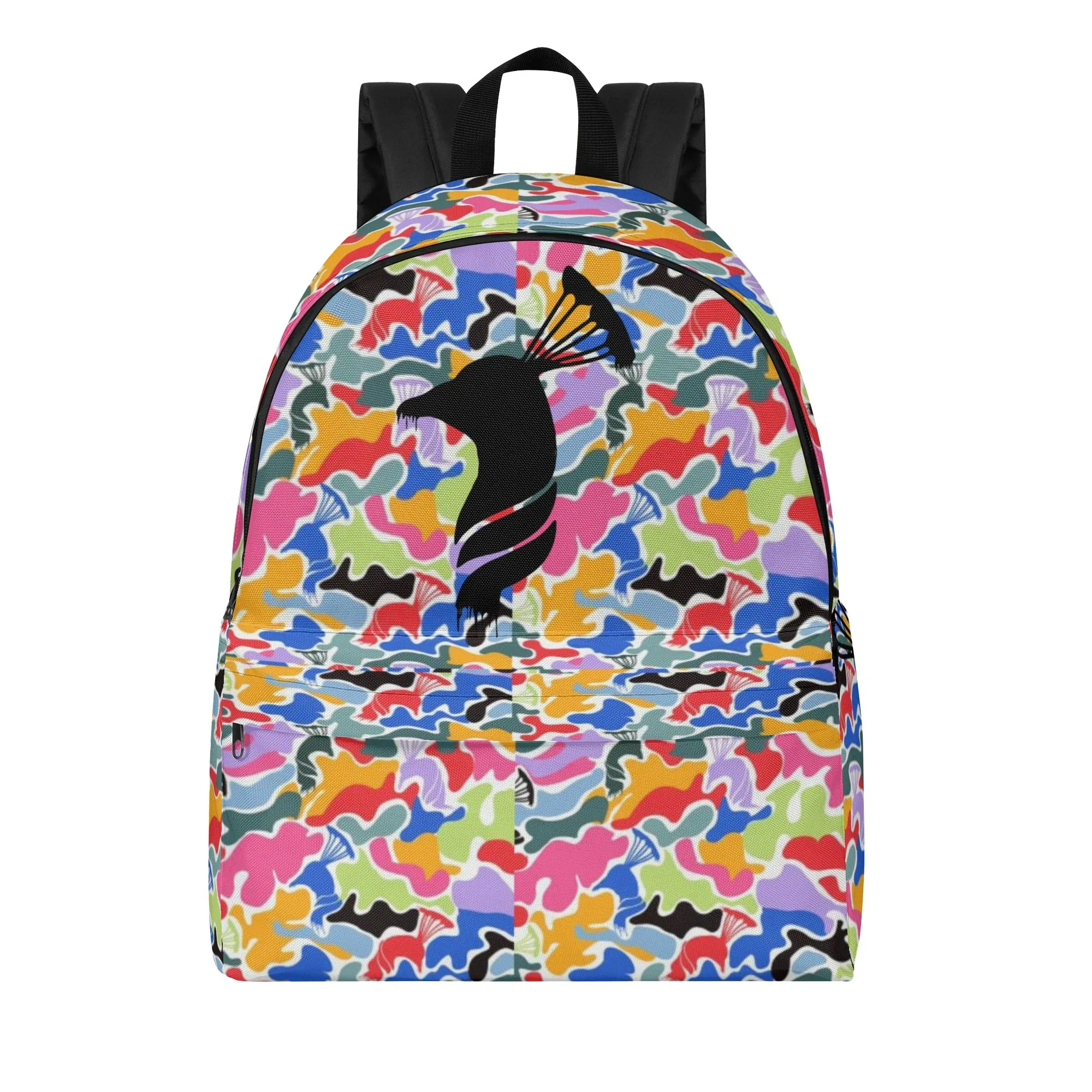 Printed   Embroidered Multi Color Camo Backpack