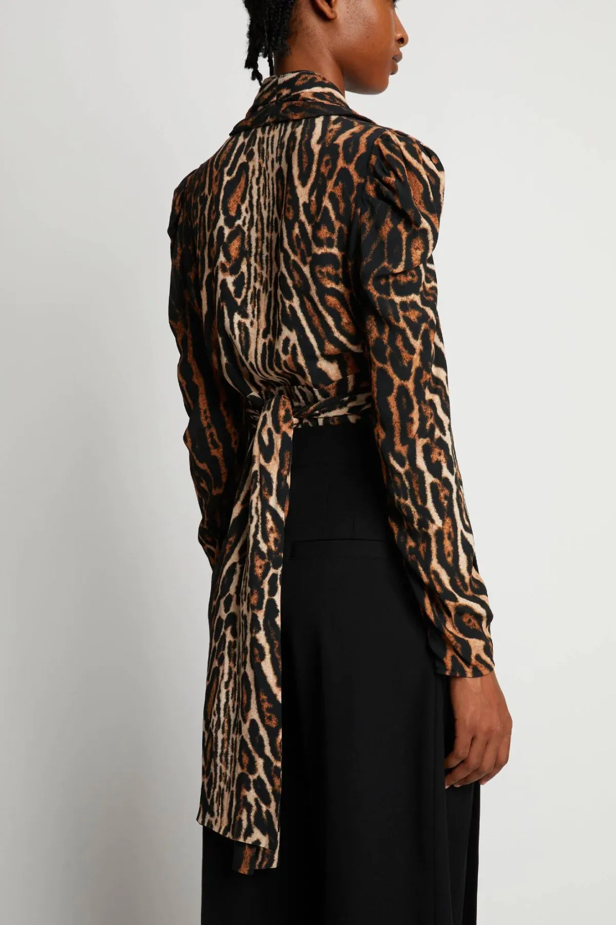 Proenza Schouler Leopard Print V-Neck Top - Brown Multi