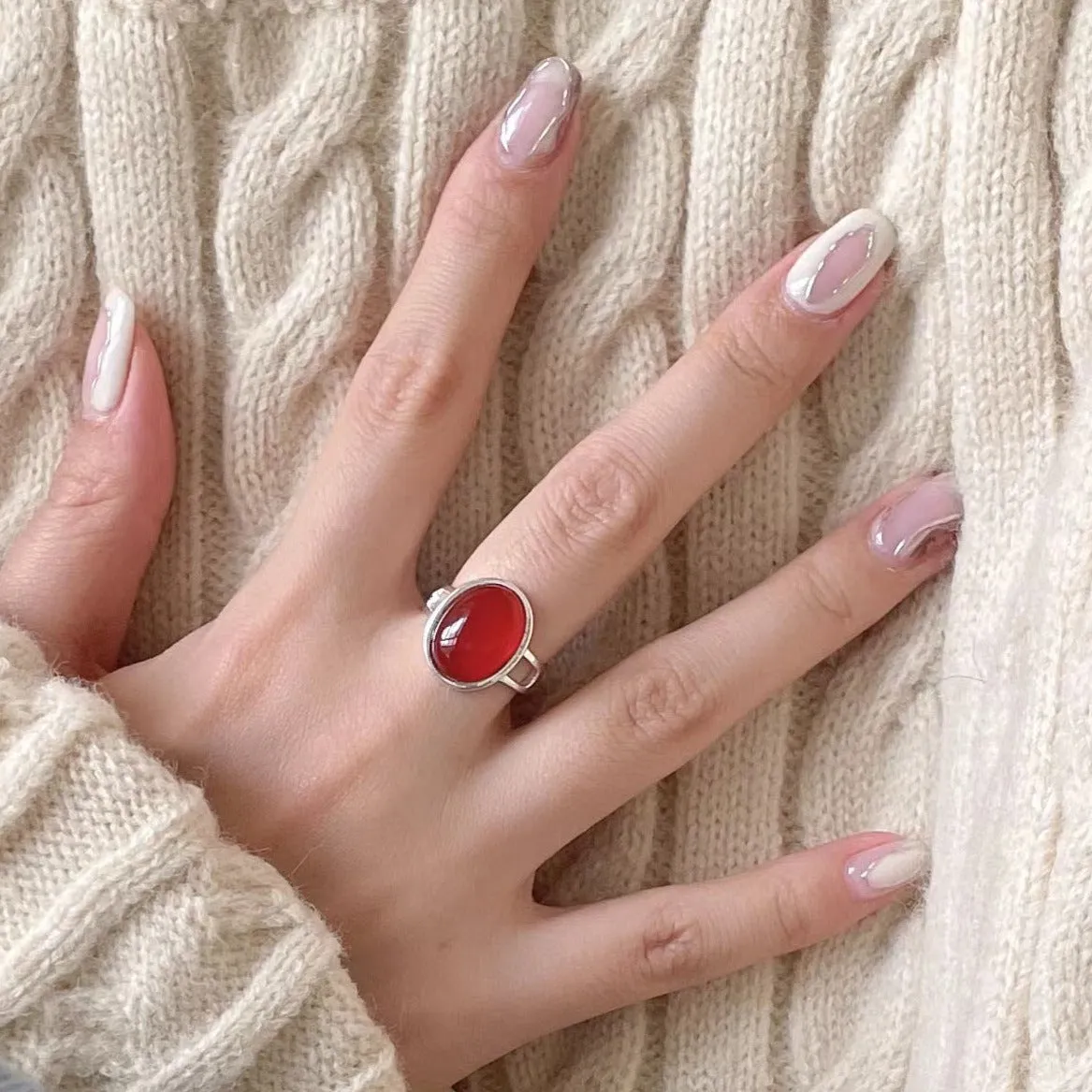 Red Onyx Ring Gold Vermeil