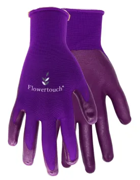 Red Steer A369 Flowertouch Lawn & Garden Gloves, Nitrile Palm, Pink, Purple or Red, Sizes S-L,