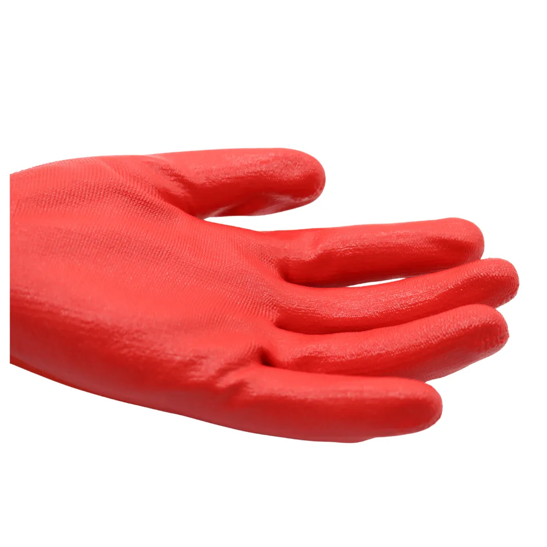 Red Steer A369 Flowertouch Lawn & Garden Gloves, Nitrile Palm, Pink, Purple or Red, Sizes S-L,