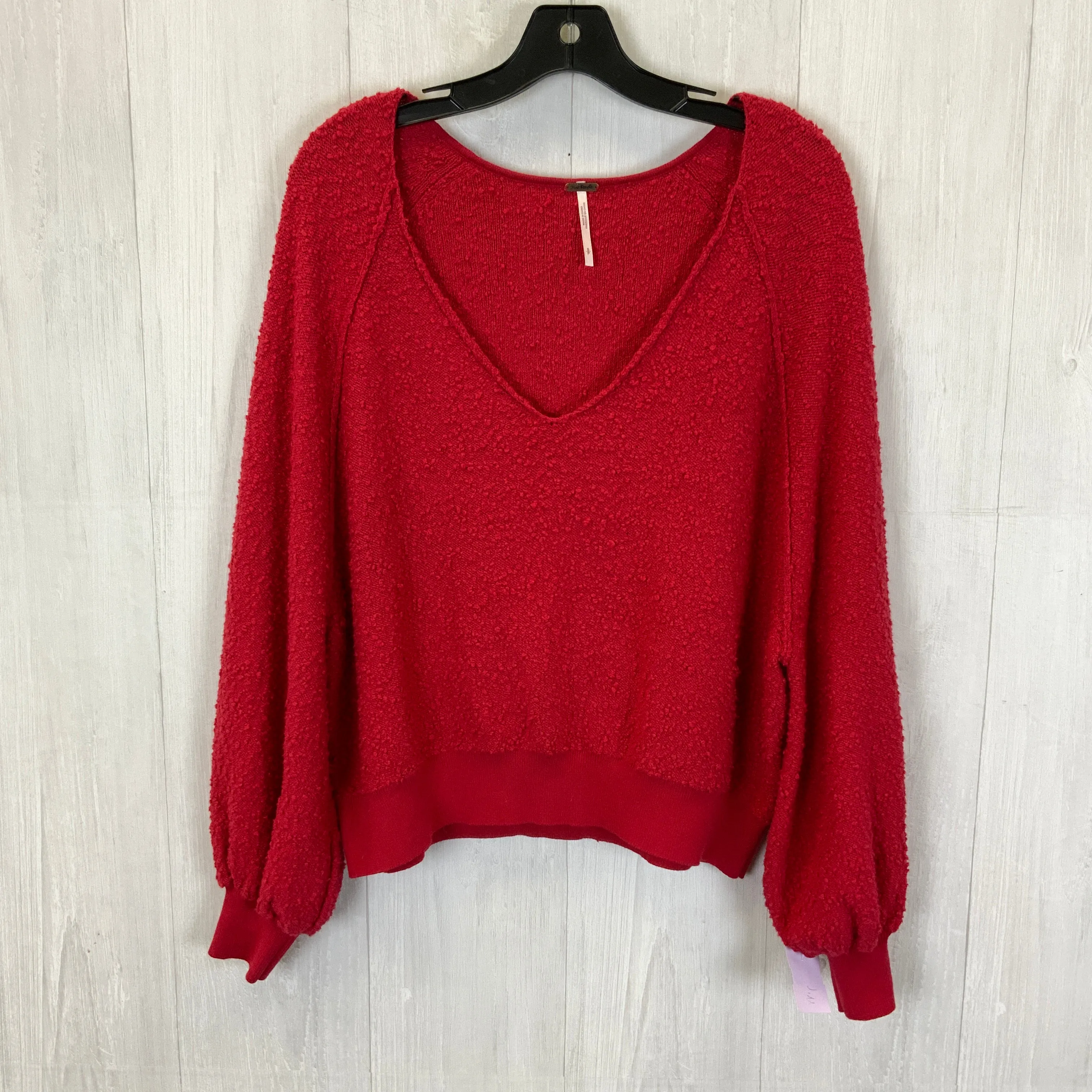 Red Top Long Sleeve Free People, Size S