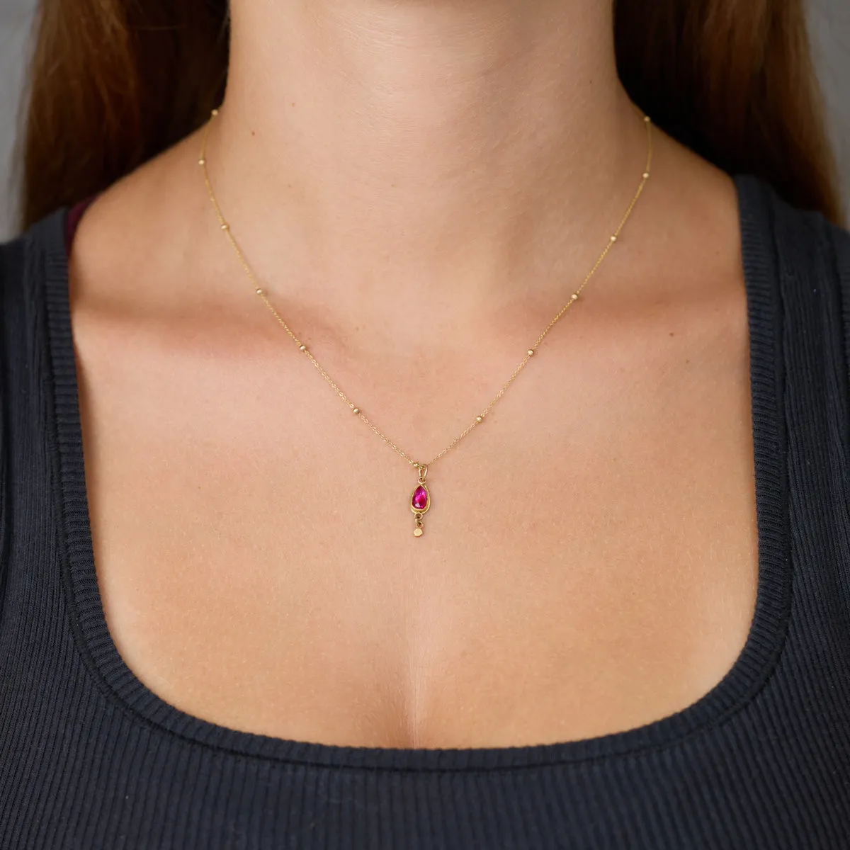 Ruby Teardrop Necklace