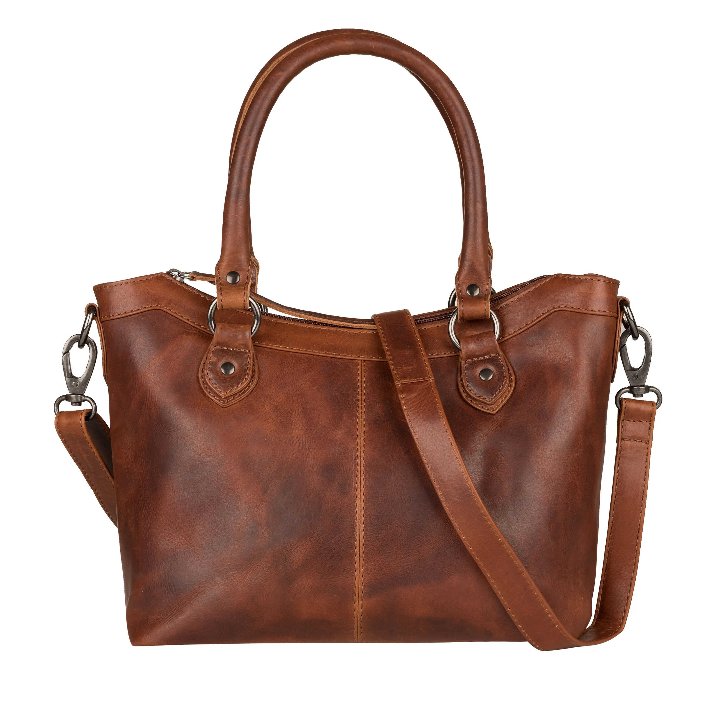 Sadie Leather Concealed Carry Satchel to Crossbody Handbag