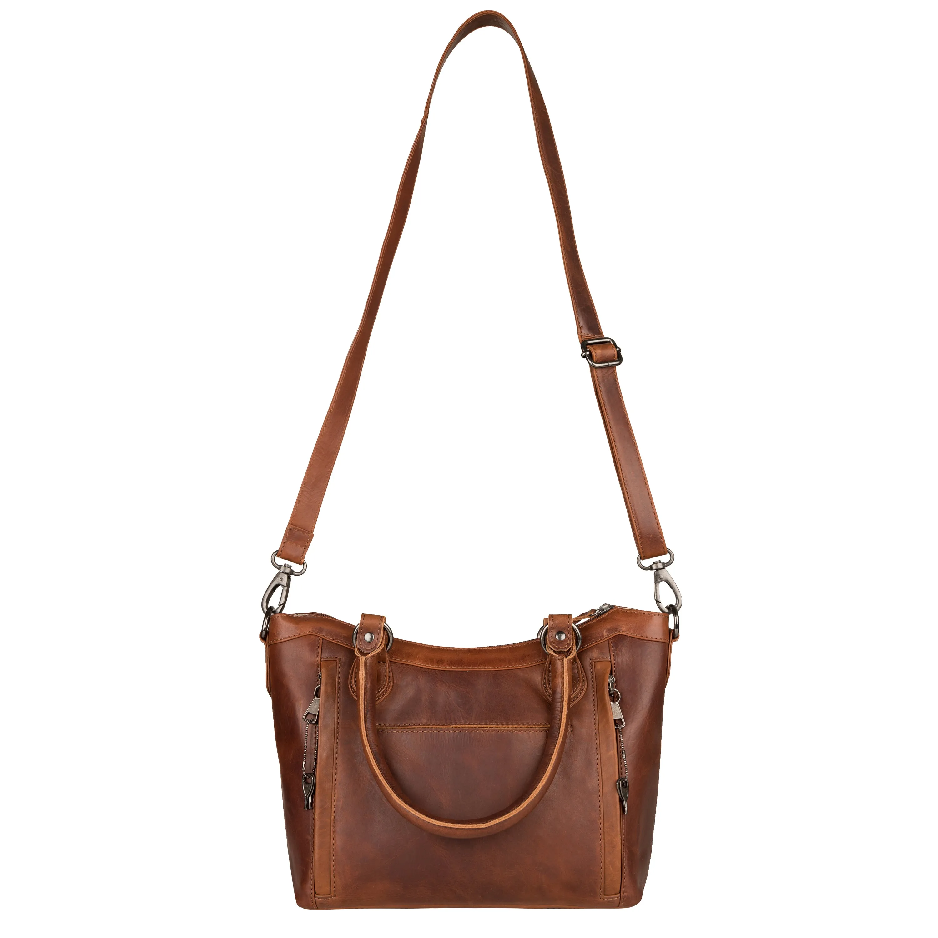 Sadie Leather Concealed Carry Satchel to Crossbody Handbag