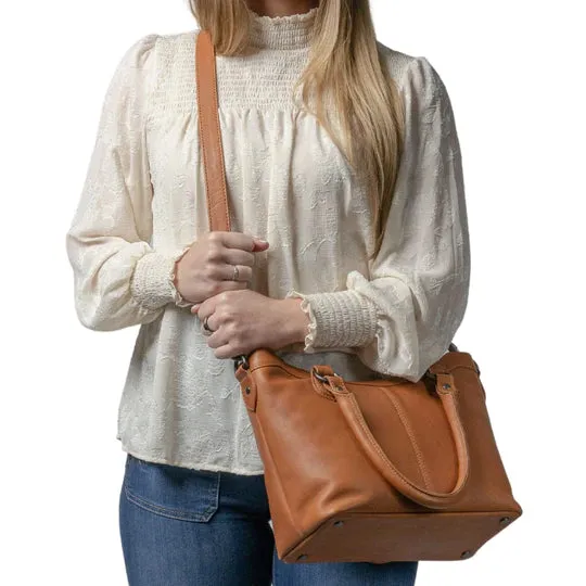 Sadie Leather Concealed Carry Satchel to Crossbody Handbag