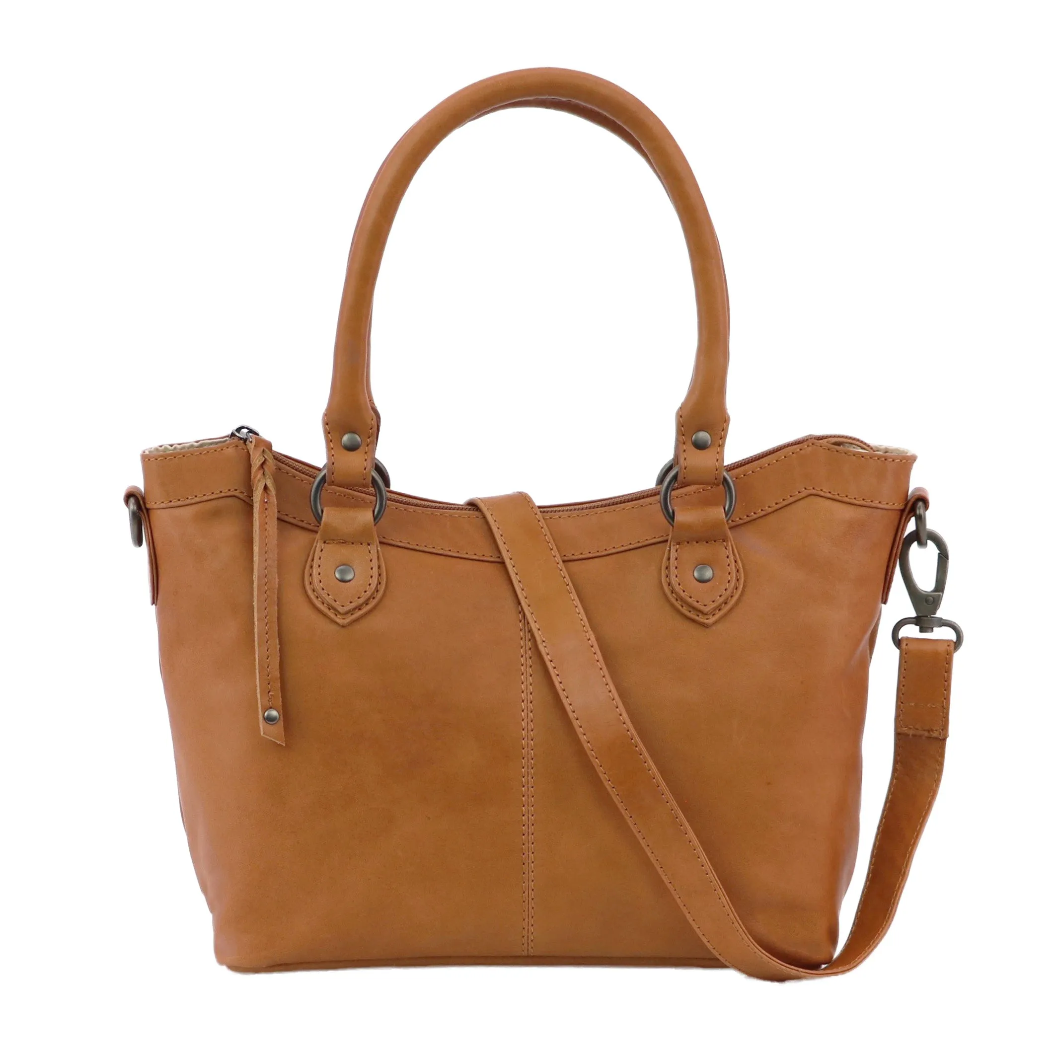 Sadie Leather Concealed Carry Satchel to Crossbody Handbag