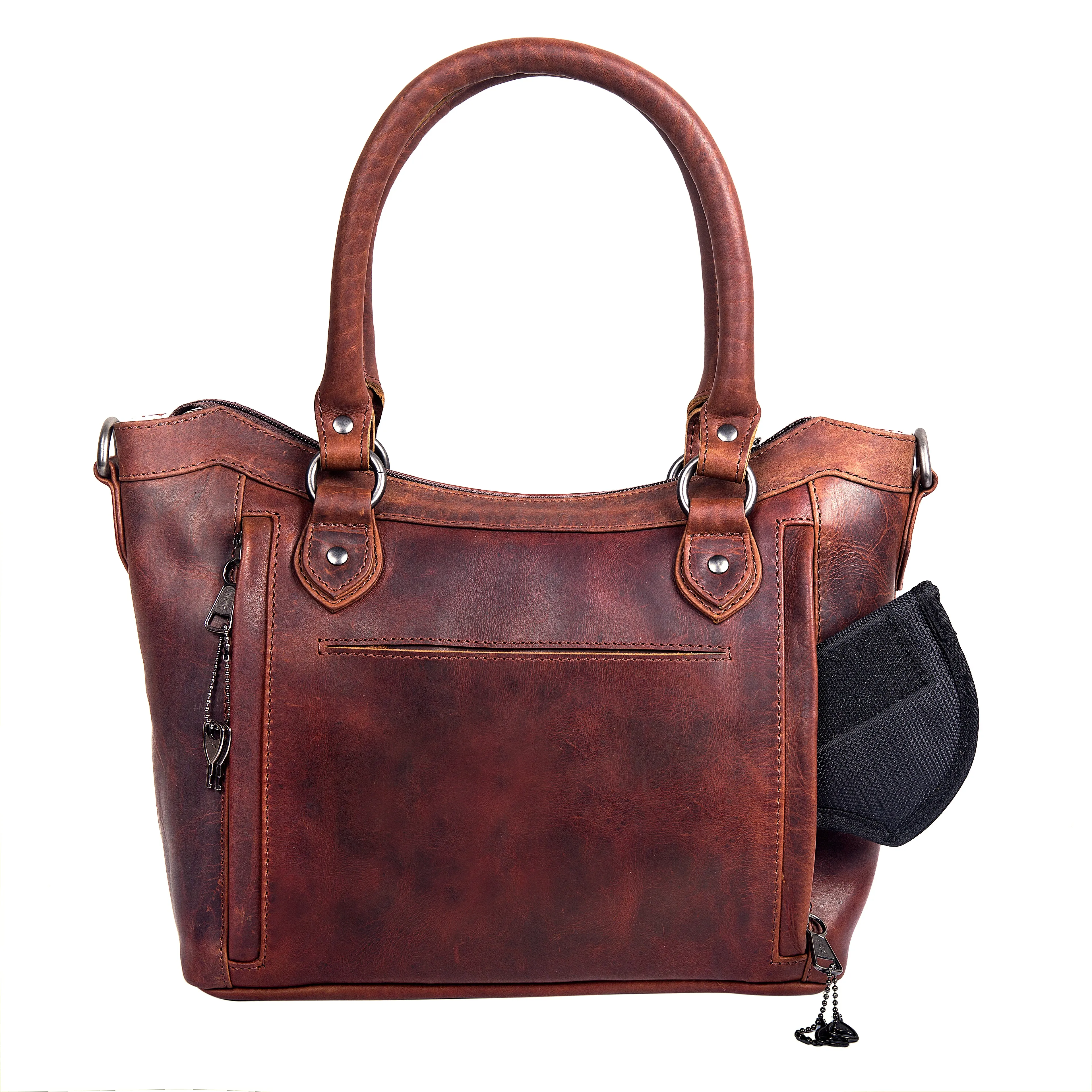 Sadie Leather Concealed Carry Satchel to Crossbody Handbag