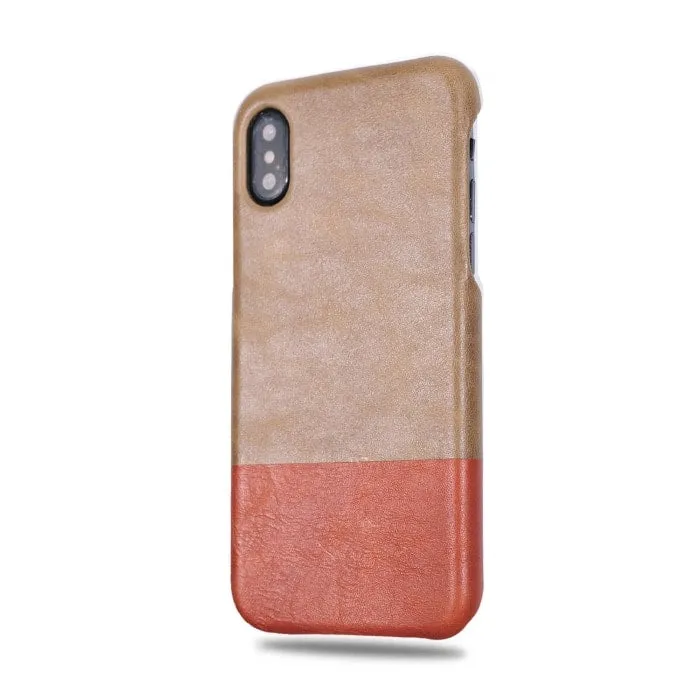 Sage Green & Walnut Brown iPhone Xs / iPhone X Leather Case