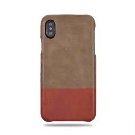 Sage Green & Walnut Brown iPhone Xs / iPhone X Leather Case