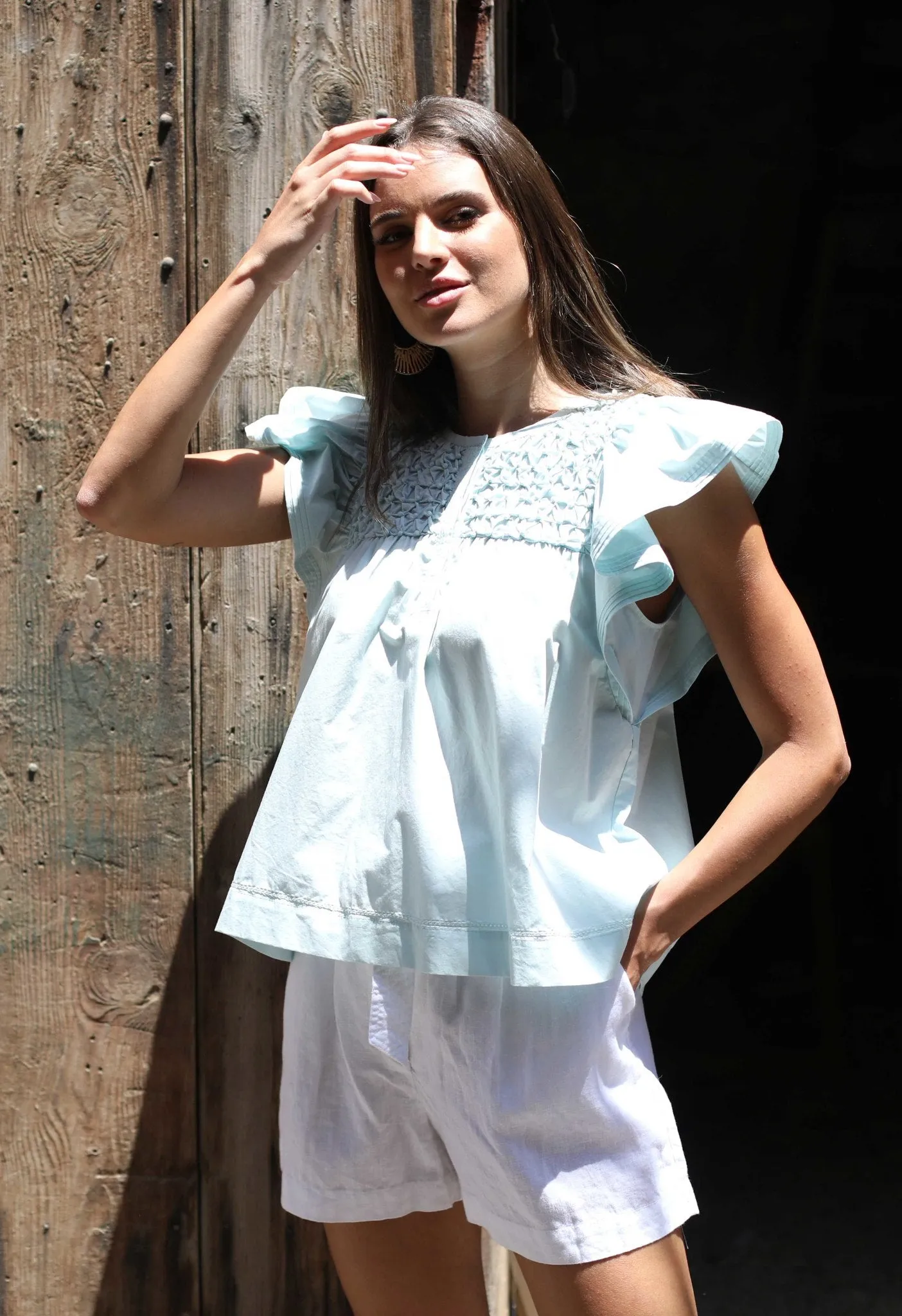 SARISKA TOP - THE BEAD HAND SMOCK DECO TOP