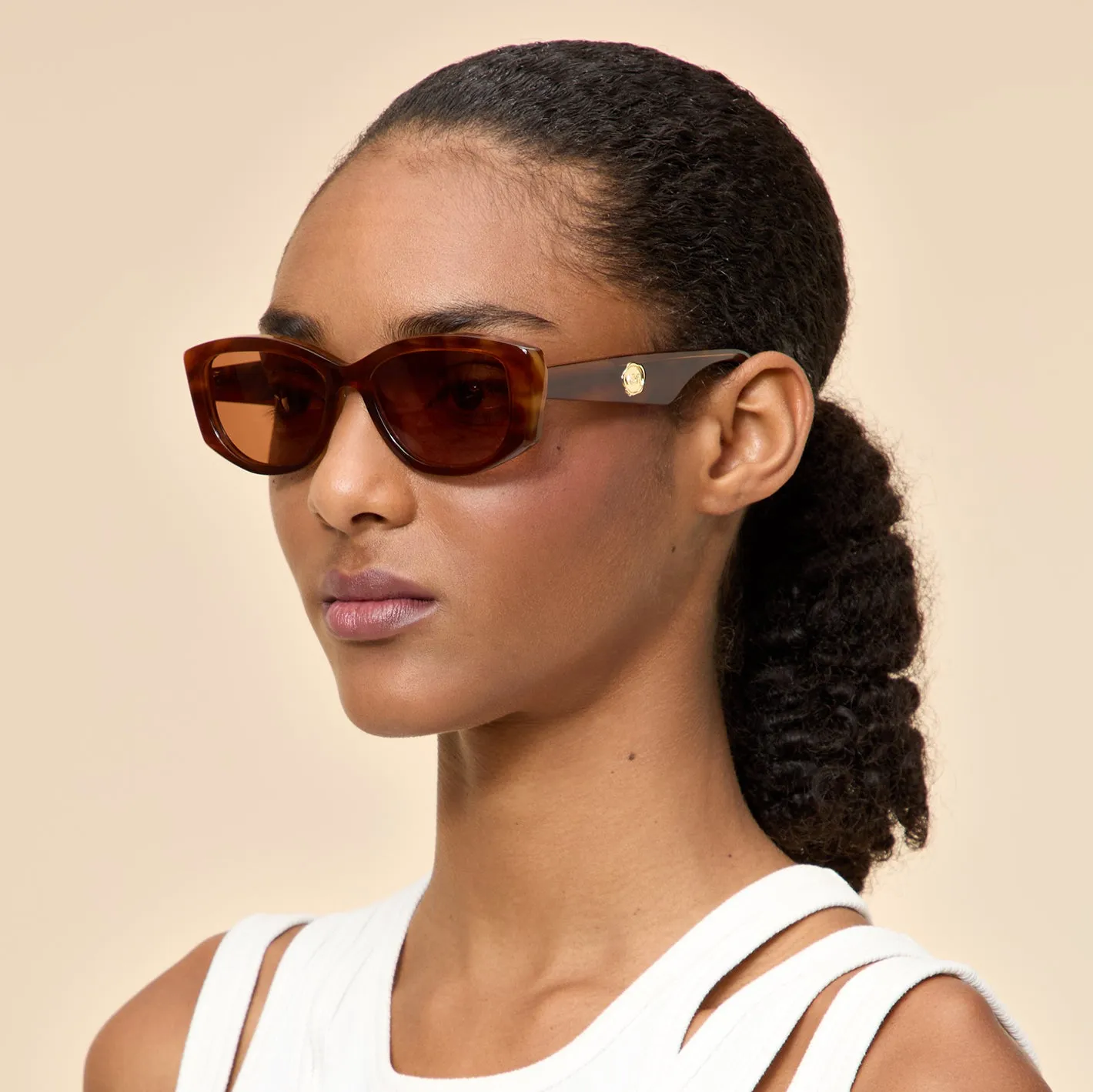 SEMI-OVAL BEVEL SUNGLASSES