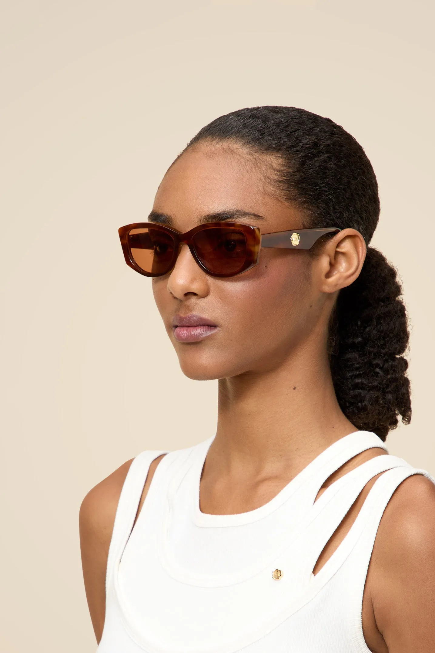 SEMI-OVAL BEVEL SUNGLASSES