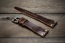 Shell Cordovan watch strap, Leather watch band, Pilot model, Handmade in Finland