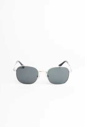 Silver/Dark Blue Polarized Sunglasses