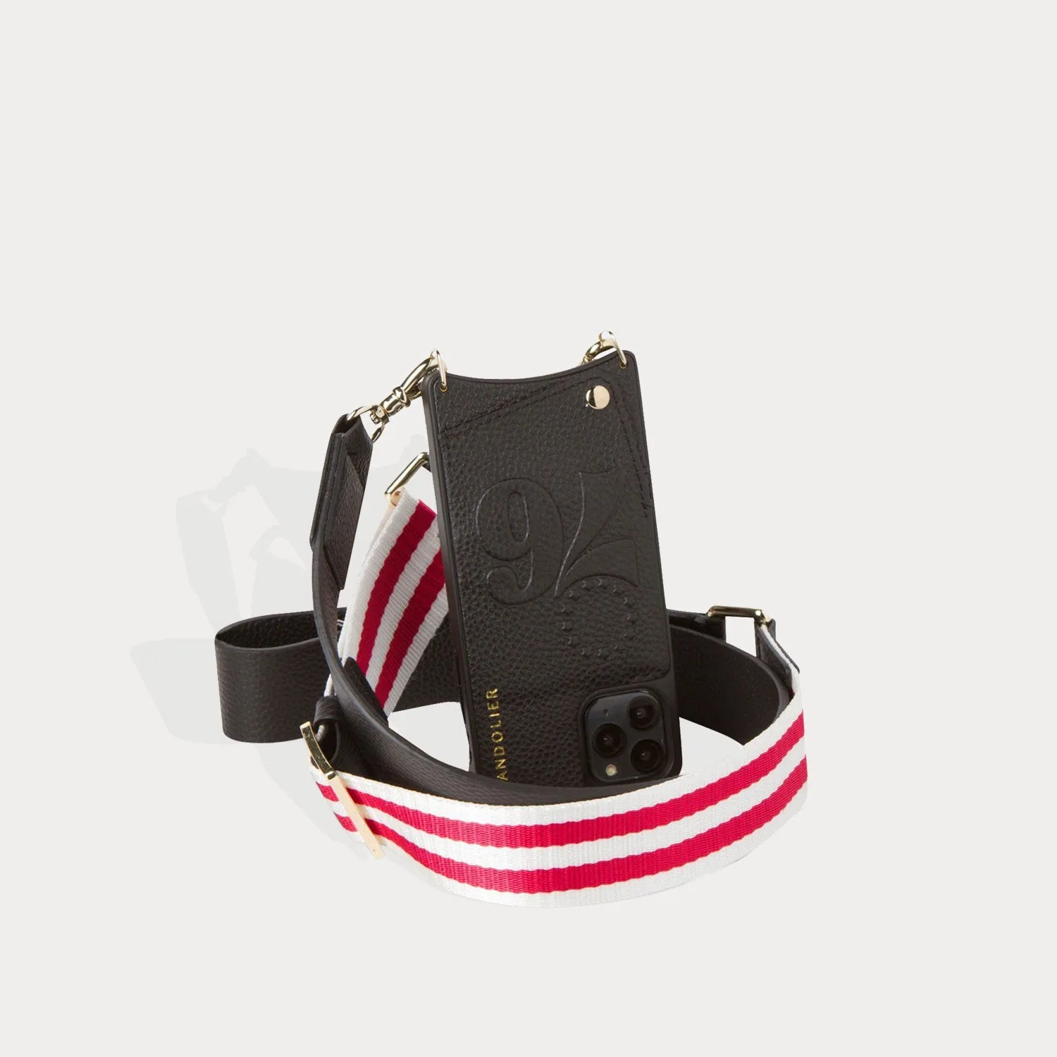 Skye Crossbody Strap - White/Red/Gold