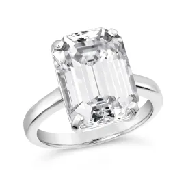 Solitaire Emerald Cut 10 Carat Ring