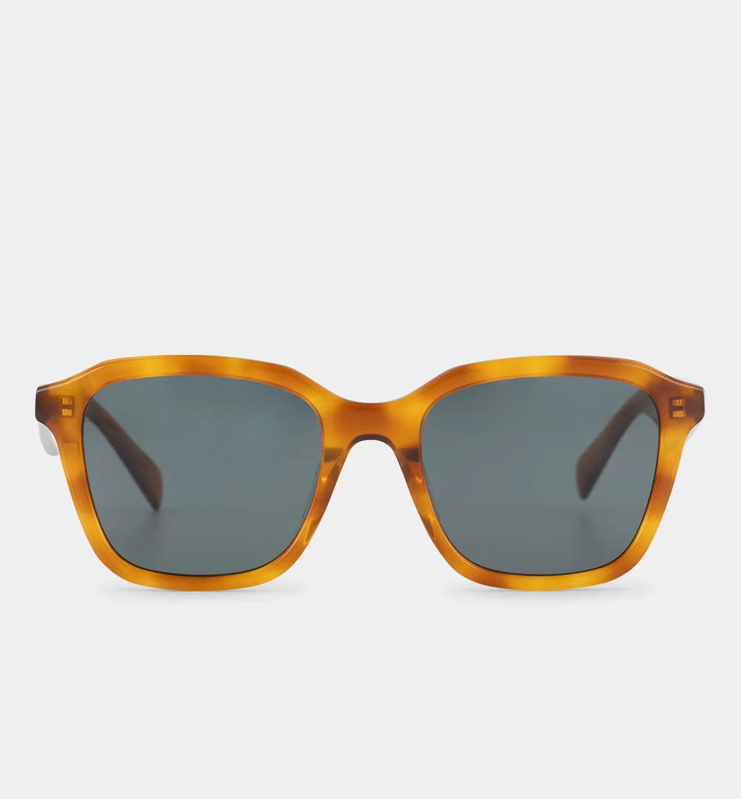 Square Times Acetate Sunglasses | Honey Tort with Green Mono Lens