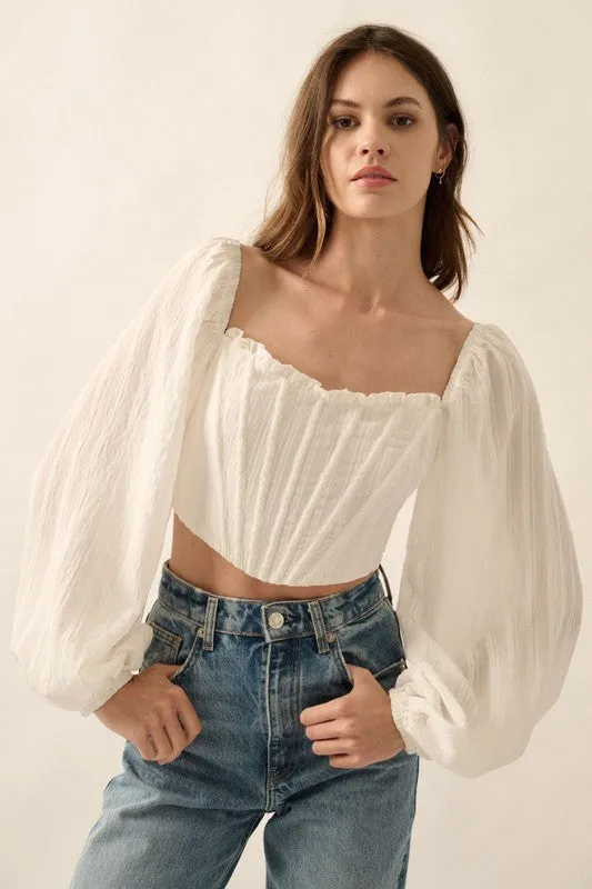 The Emilia Cropped Corset Blouse