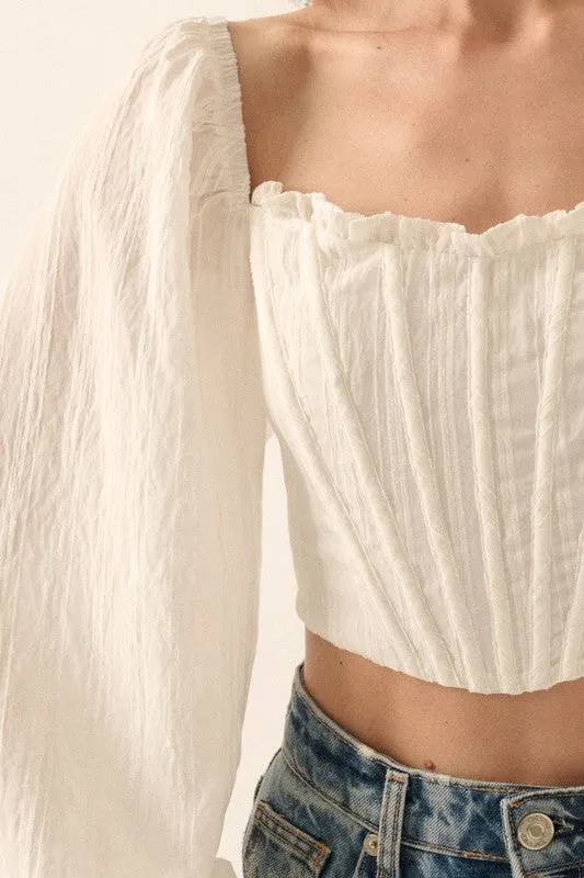 The Emilia Cropped Corset Blouse