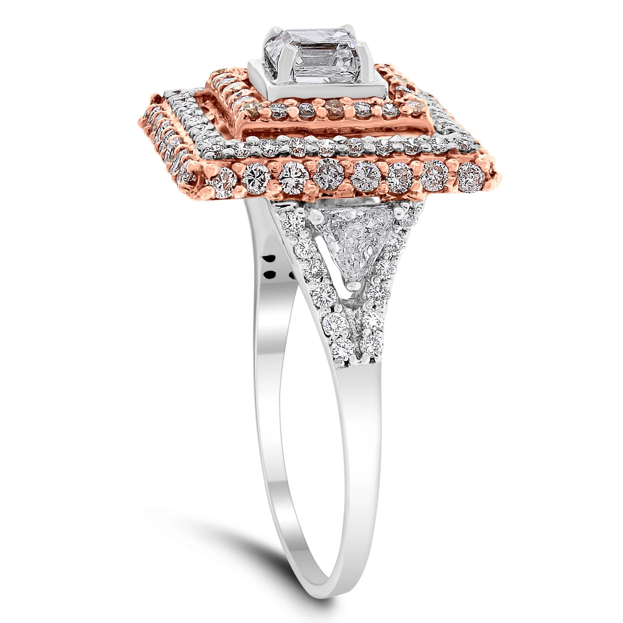 Trina Geometric Halo Diamond Ring (2.02 ct Diamonds) in Gold