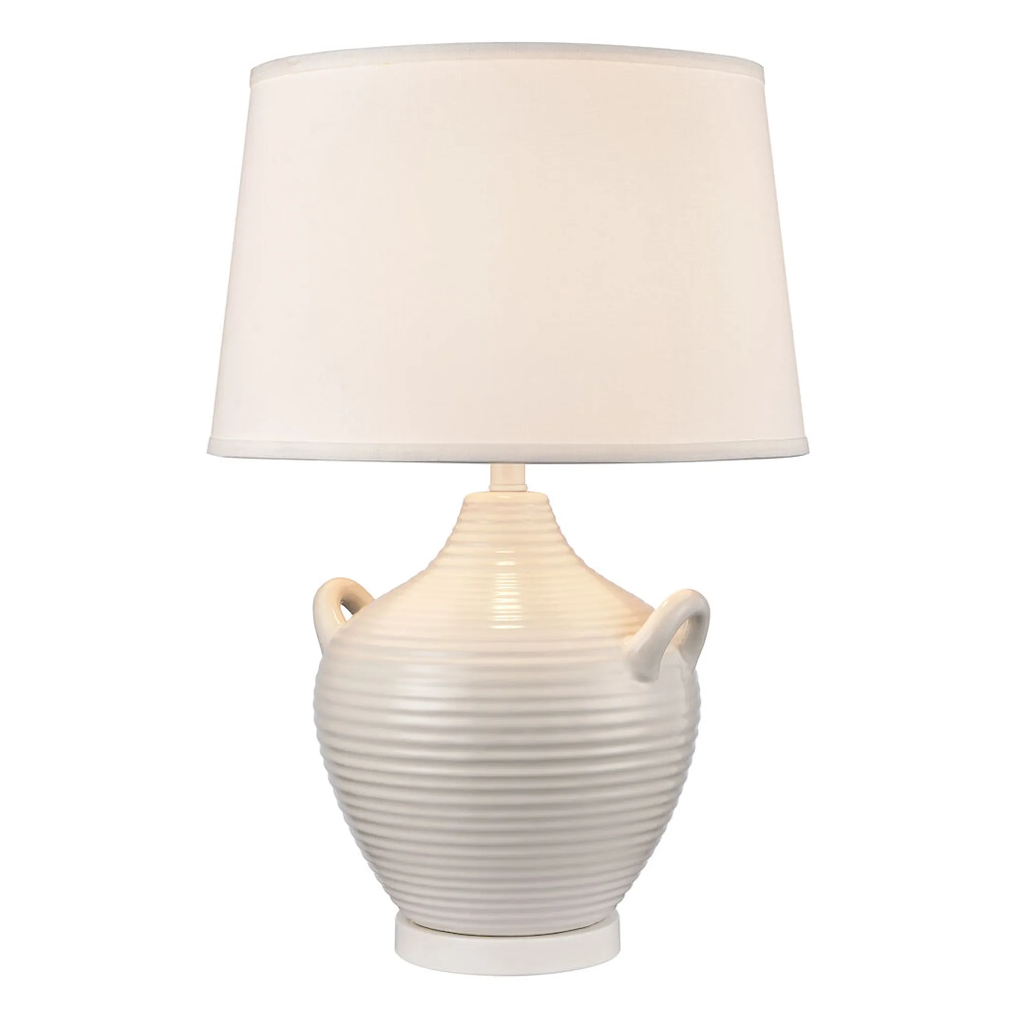 UEX8110 Modern Farmhouse Table Lamp 16.5''W x 16.5''D x 25''H, Gloss White Finish, Cedar Park Collection