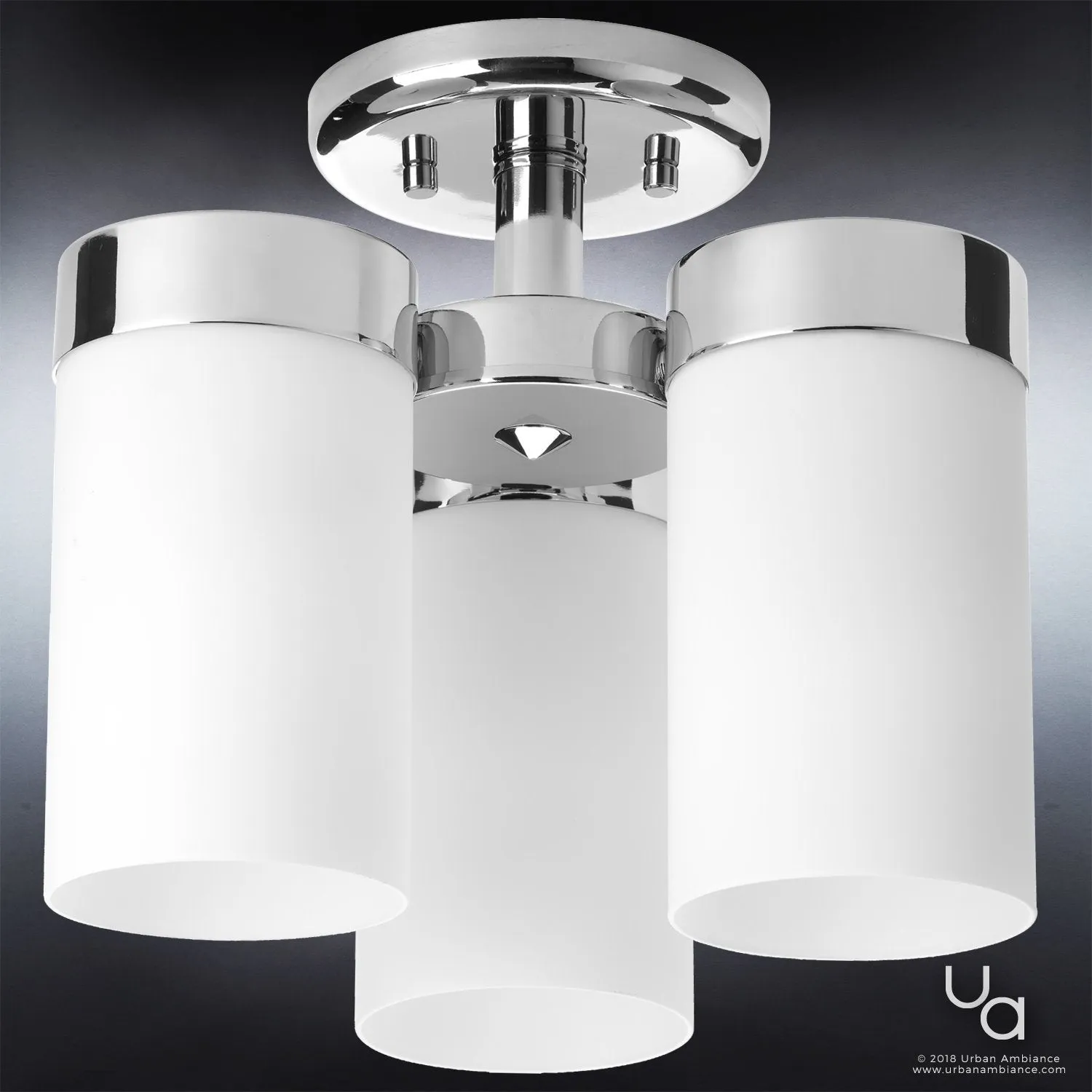 UHP2296 Contemporary Ceiling Fixture, 9.875"H x 11.75"W, Polished Chrome Finish, Madison Collection