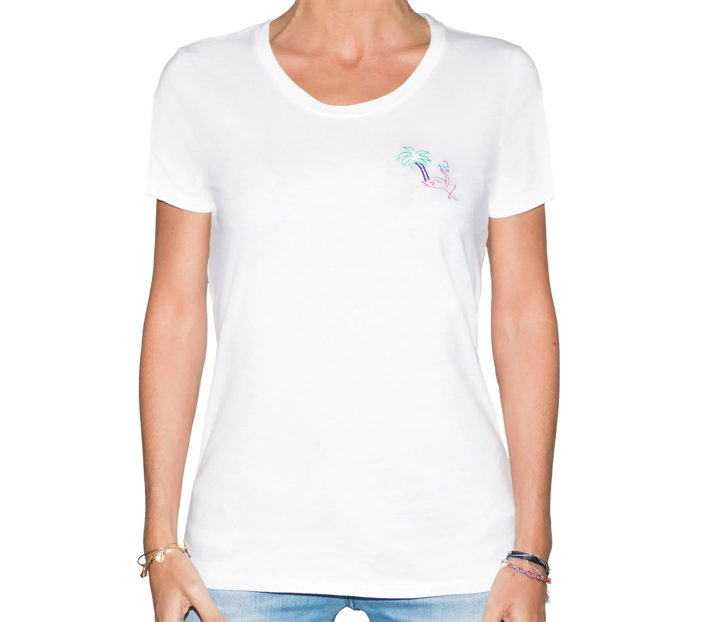 Woman glow in the dark T-Shirt - Retro flamingo