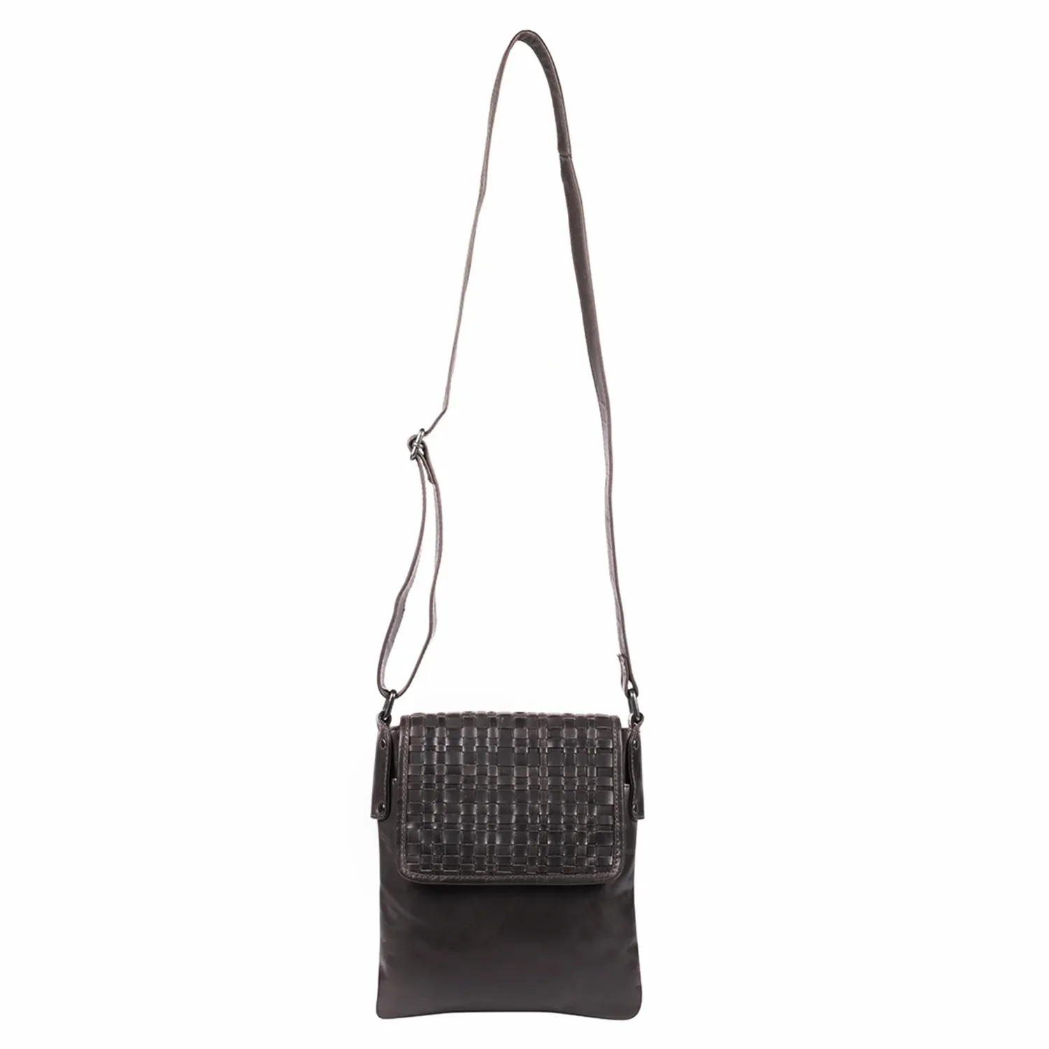 Woven Hana Concealed Carry Leather Crossbody Purse